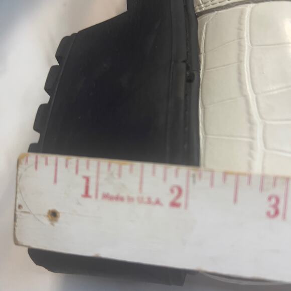 Steve Madden White Crocodile Reptile Chunky Boots Booties Women's Tyclone 8.5 - Picture 7 of 16